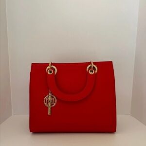 Badgley Mischka Red Handbag w/crossbody strap